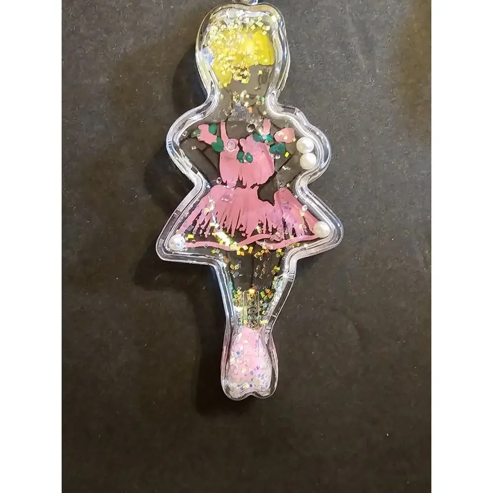Rosecraft Acrylic Ballerina Shaker Charm Pendant Ornament Pink NWT 1990s Y2K
